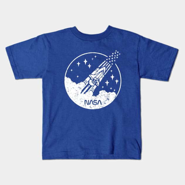 Nasa Retro Vintage Kids T-Shirt by liora natalia